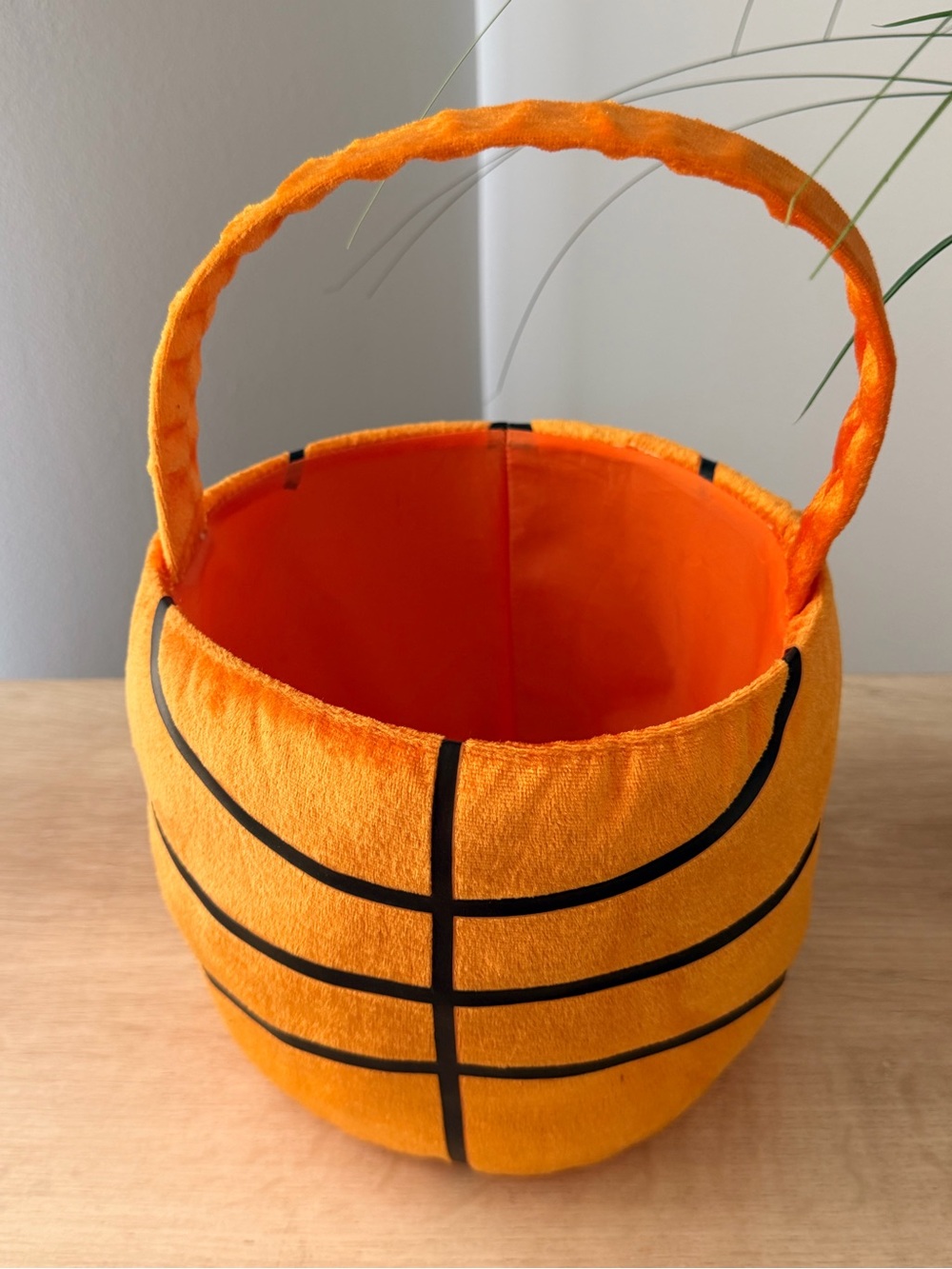 Basketball-Themed Plush Tote Bag - Orange
